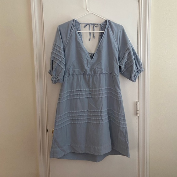 7 for all mankind blue babydoll dress - Picture 7 of 9